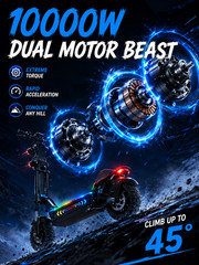 GleeRide A7 Max 10000W Dual Motor Electric Scooter 72V50A Off Road E-Scooter..
