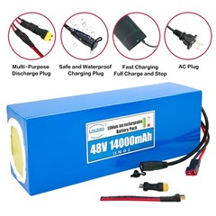 48V 14Ah Lithium Battery Pack Rechargeable Battery for 48V Electric Bicycle Syst