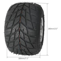 Pair 11×7.10-5 Racing Kart Rear Wheel Tire Set 5 Inch Rim 3 Bolt Rain Tyre