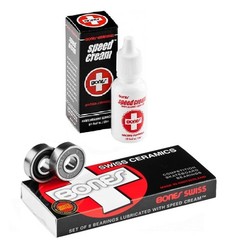 Genuine Bones Swiss Ceramic Skateboard Bearings (8mm)-Choose Your Accessories!!