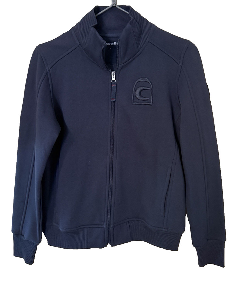 Covalliero Bango Bomber Jacket Cotton Blend Heavyweight Navy Zip Equestrian Lg