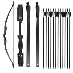 57 inch 30/40lbs Takedown Recurve Bow RH/LH with 12 Pcs 30inch Fiberglass Arrows
