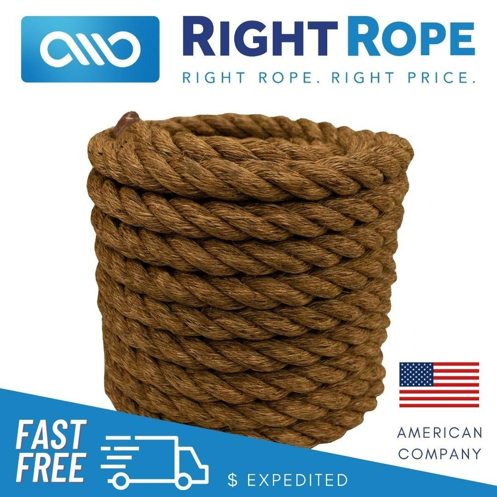 2″ x 100′ Manila Rope Premium Natural Fiber Nautical Landscape Decorative