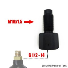 M16*1.5 Threaded Adapter Converter G1/2-14 CO2 Tank to 88g CO2 Cartridge Capsule