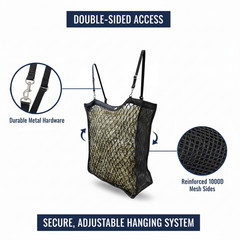 Paris Tack XL Knotless Slow Feed Hay Net, Double-Sided 1000D Mesh, 6 Flakes