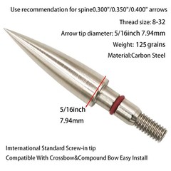 Archery Field Points Practice Field Tips100/125/150/200/300 Grains Archery Ta…