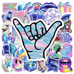 50pc HOLOGRAPHIC COLORFUL STICKER MIX, Waterproof, Cars-Phones-Bikes-Skateboards