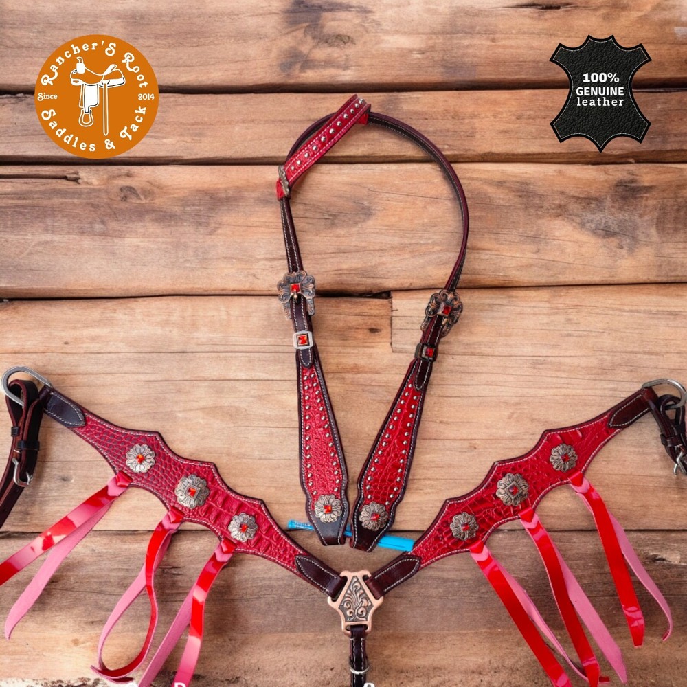 Red Tack Set With Fringe Horse Tack Set