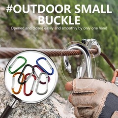 50-200 PCS Aluminum Carabiner D Shape Spring Clip Snap Key Hook Keychain Buckle