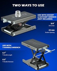 Motorcycle Lift, 1100lb Motorcycle Scissor Lift Jack with Wide Deck T Grey