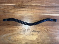 New Black U-Shaped/Curved Plain Raised Padded Browband – Full Horse