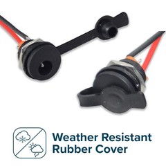 Coaxial 2-Wire Charging Port for 6 Volt & 12 Volt Power Electric Bikes/Scooters