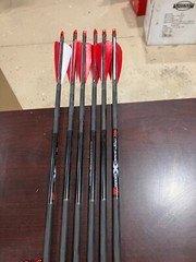 6 PSE ARCHERY RADIAL X WEAVE STL HUNTER 200 Arrows, Traditional Feathers