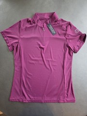 Free Ride Equestrian Short Sleeve Sara Sun Shirt Size Medium NWT $65 Raspberry