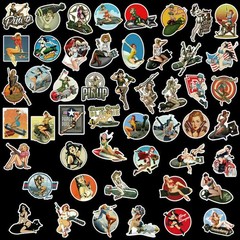 50Pcs Sexy Retro Girl Pin-up Women Sticker Pack Skateboard Laptop Luggage Decals