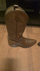 Vintage Dan Post Men’s 9D Brown Leather Western Cowboy Boots Pointed Toe Pull-On
