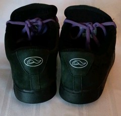 Adio HIM Skater Shoes US 8 Black with Purple Heartagram. Bam Margera.