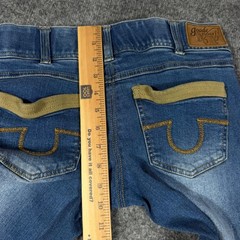 Goode Rider Jeans Equestrian Breeches Womens 26L Blue Cotton Knee Patch GUC