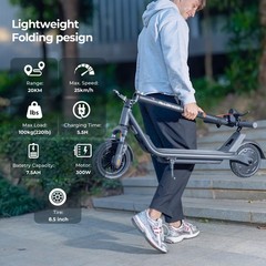600W Adult Electric Scooter Long Range Folding E-Scooter CityCommuter 10″ Tires