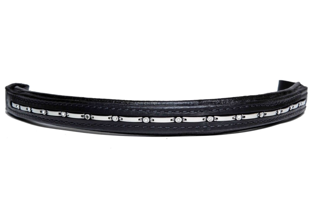 Browband People On Horses Stainless Steel CZ – 1 3/4″ Endloop – (3) 16″