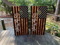 WATERPROOF We The People USA Flag Cornhole Board Wraps / Cornhole Decals