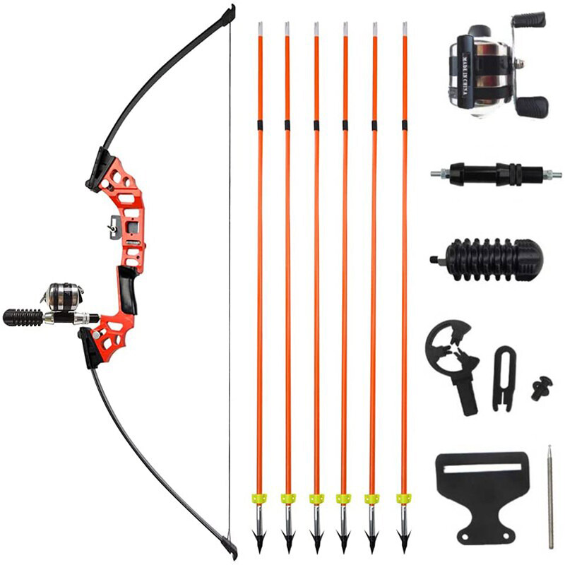 40lb Bowfishing Recurve Bow Set Arrow Reel Straight Bow Archery Hunting Fishing