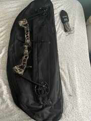 Compound Bow Camouflage Black Archery Equipment with Carry Case Included