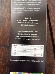Black Eagle Talon Arrows .003 400 Spine 2.5 in. Shield Cut 6 pk. (NEW LABEL)