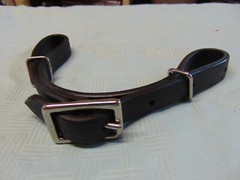 Adjustable Leather Chin CURB STRAP OILED BLACK or BROWN BURGUNDY LIGHT RAWHIDE