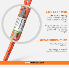 GM CLIMBING 8Mm (5/16″) Prusik Loop Pre-Sewn 18 Inches / 24 Inches