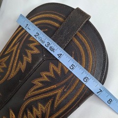 Vintage ARIAT Brown Western Boots Embroidery Decorative Stitching 8.5D
