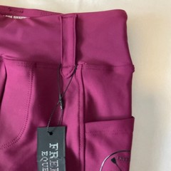 Free Ride Equestrian Pants Girls Size 10-11 Raspberry Lux Knee Patch Breech