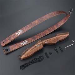 60″ Takedown Recurve Bow 25-60lbs 12x Arrows Wooden Archery Adult Target Hunting