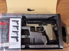 KWA Airsoft 6mm Heckler & Koch USP Compact With Tan Frame, Includes Holster