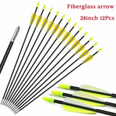 12Pcs 28″ Fiberglass Arrows for Shooting Hunting Target Practice Youth Archery