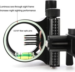 5 Pin Compound Bow Sight 4X 6X 8X Lens 0.019″ Fiber Micro Archery Hunting RH LH