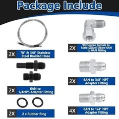 6AN 70 Inch GM Chevy Transmission Cooler Hose Line Kit Heavy Duty TBI