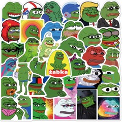 Mix 10/50 PCs Pepe the Frog MEME Cartoon Anime Luggage Sticker-No Duplicate