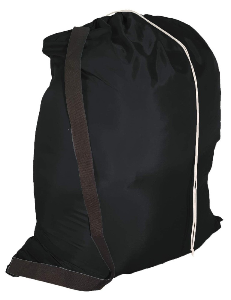 Heavy Duty 40inx50in Nylon Laundry Bag with Strap – Black