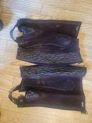 Rectiligne Brown Suede Half Chaps Size 12-14 Normal