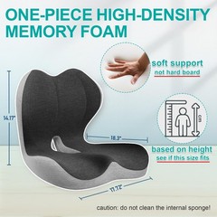 Seat Cushion for Office Chair, Car and Wheelchair Use, with Lumbar Support Pi…