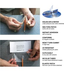 TEAR-AID Vinyl Seat Repair Kit Type B Clear Patch Vinyl-Coated Watertight Set 2