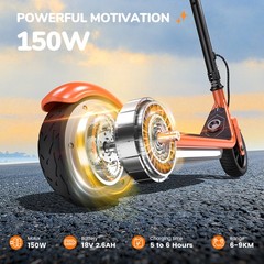 Electric Scooter for Kids Ages 8-12 150W E-Scooter Adjustable Heights Dual Brake