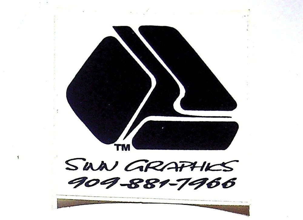 Sun Graphics Logo Sticker 3X3 Inch Black Vinyl Decal Square Branding Graphic New