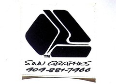 Sun Graphics Logo Sticker 3X3 Inch Black Vinyl Decal Square Branding Graphic New