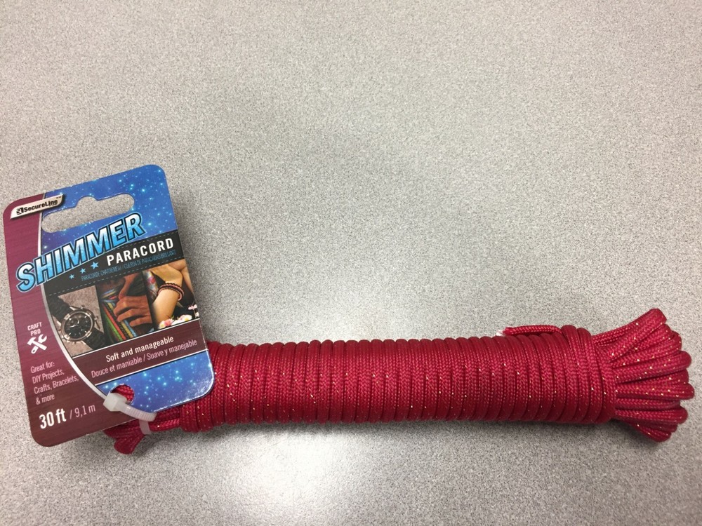 SecureLine NPC1830RS 5/32 in. Dia. x 30 ft. L Red Shimmer Poly Paracord