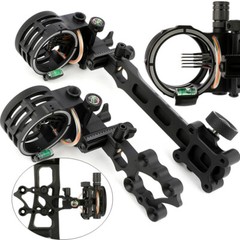 Compound Bow Sight 5 Pin Micro Adjustable 4X 6X 8X Lens Archery Hunting RH LH