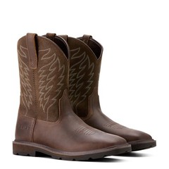 Ariat Men’s Groundbreaker Wide Square Toe Work Boots 10 Brown