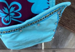Tobys Equestrian Western Pleasure Horsemanship Show Shirt Teal Purple Bling Zip