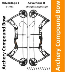 Compound Bow Arrow Kit Adjustable 0-70Lbs 325fps IBO 16.4-30″ Hunting Bowfishing
